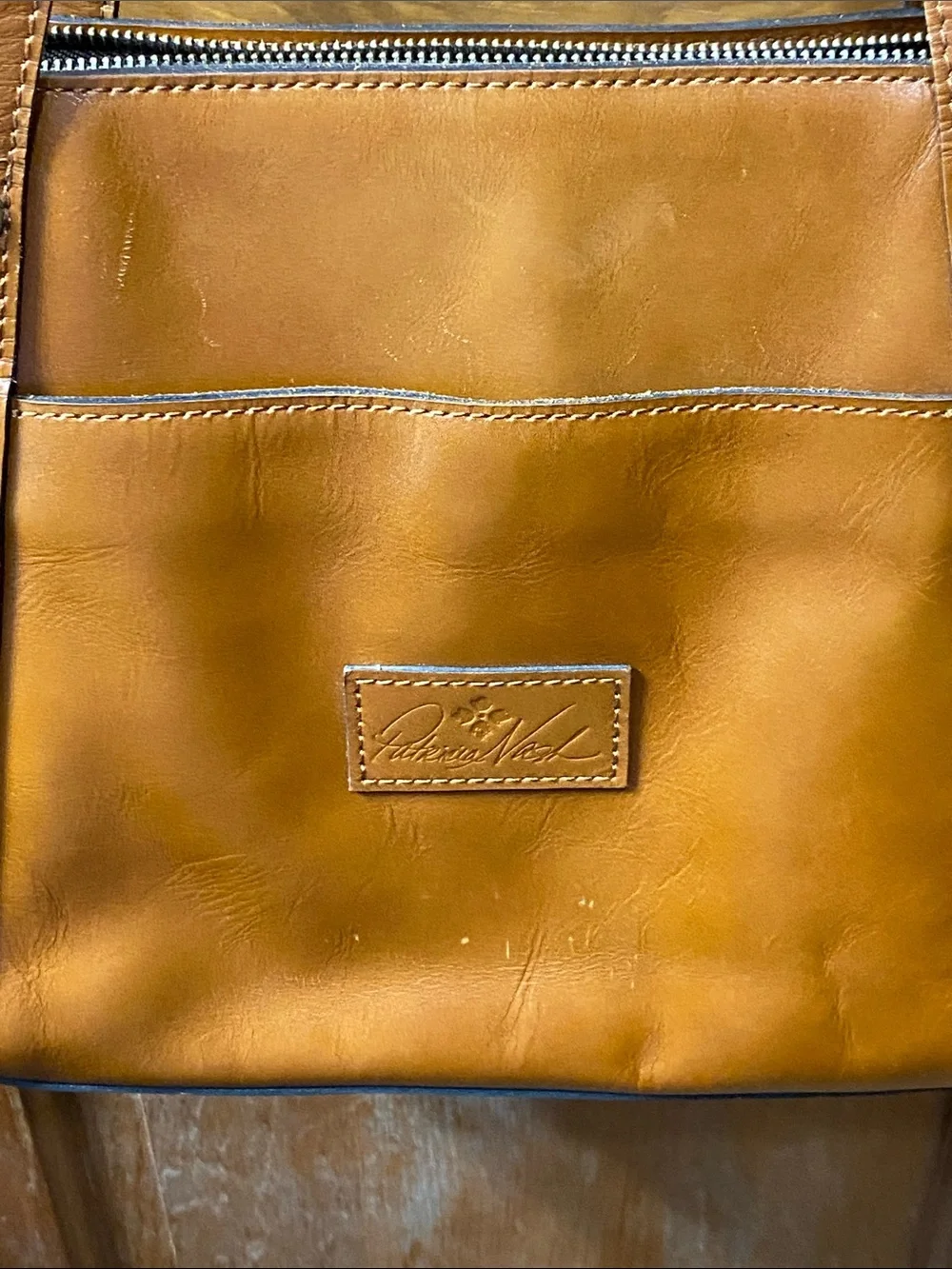 Patricia Nash Tan Leather Chantilly Vintage Satchel Shoulder Bag